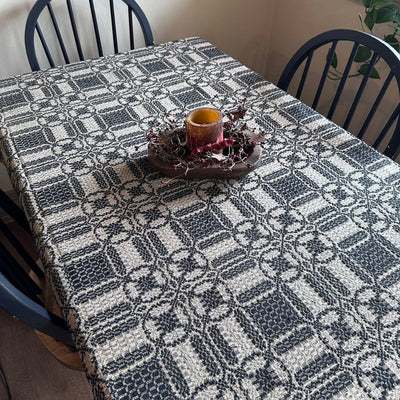 Cambridge Black and Tan Woven Table Cloth 52" - Primitive Star Quilt Shop