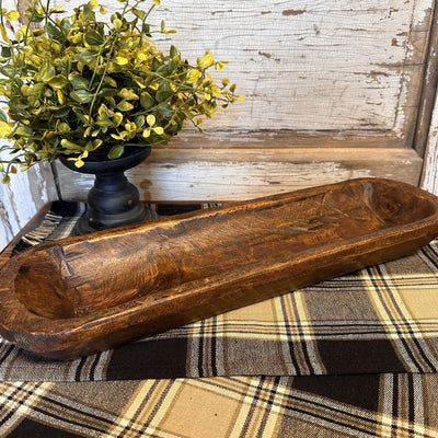 Carved Wood Small Bread Bowl - Primitive Star Quilt Shop