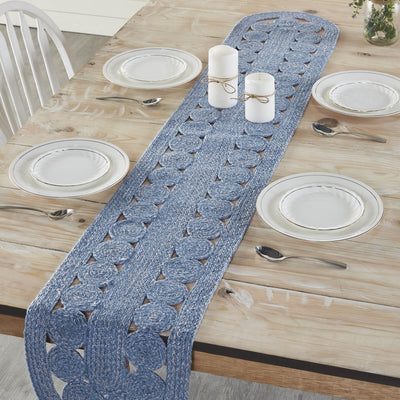 Celeste Blended Blue Indoor/Outdoor Braided Runner 12x72" - Primitive Star Quilt Shop