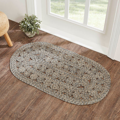 Celeste Blended Pebble Indoor/Outdoor Oval Braided Rug 27x48" - Primitive Star Quilt Shop