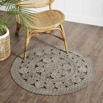 Celeste Blended Pebble Indoor/Outdoor Round Braided Rug 3' - Primitive Star Quilt Shop