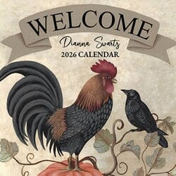 Primitive Country Wall Calendar - Dianna Swartz 2026 - Primitive Star Quilt Shop