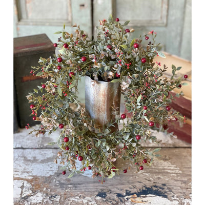 Foggy Morn Red Berry Wreath 14" - Primitive Star Quilt Shop