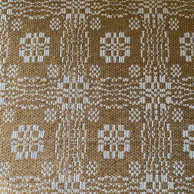 Gettysburg Mustard and Creme Woven Shower Curtain - Primitive Star Quilt Shop