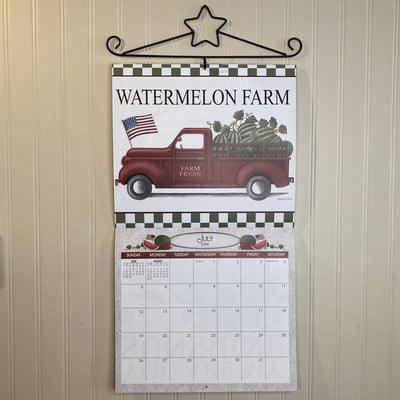 Primitive Country Wall Calendar and Hanger Set - Dianna Swartz 2026 - Primitive Star Quilt Shop