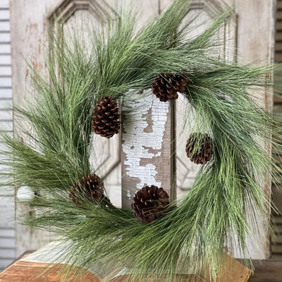 Loft Pine Needle Wreath 24" - Primitive Star Quilt Shop
