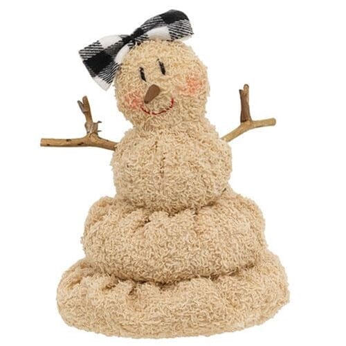 CWI Melting Snowman - Girl with Buffalo Check Bow