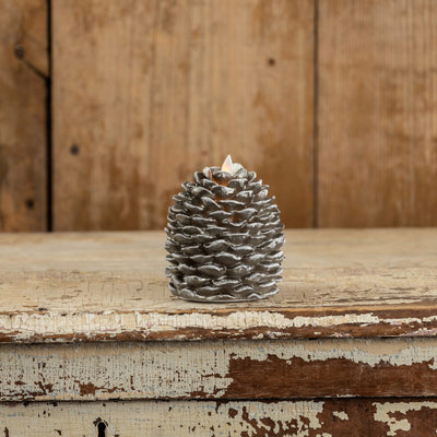 Moving Flame Battery Timer Pinecone Candle - 4 1/4"