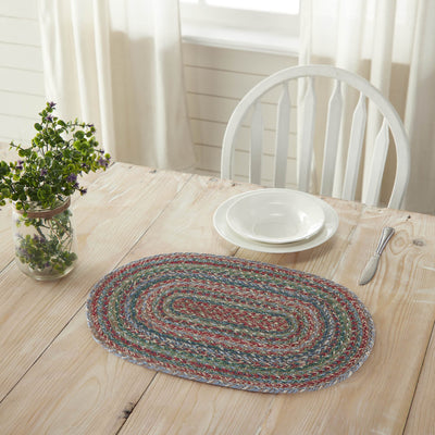 Multi Braided Oval Placemat 13x19" - Primitive Star Quilt Shop