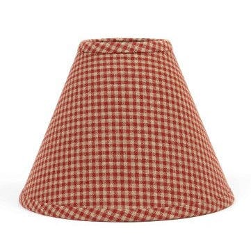 Newbury Gingham Barn Red Lampshade - 10" - Primitive Star Quilt Shop