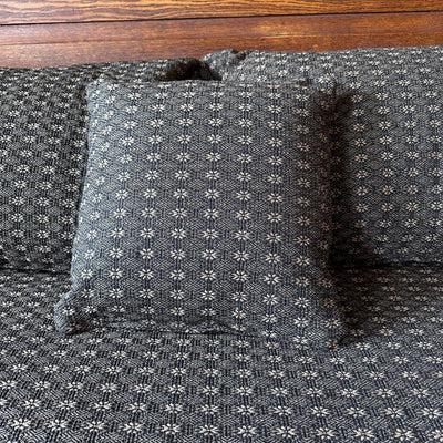 Packsville Rose Black and Tan Woven Pillow 16" Filled - Primitive Star Quilt Shop
