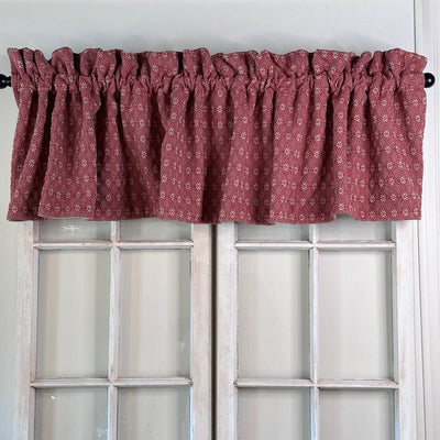 Packsville Rose Cranberry Woven Lined Valance 72" - Primitive Star Quilt Shop