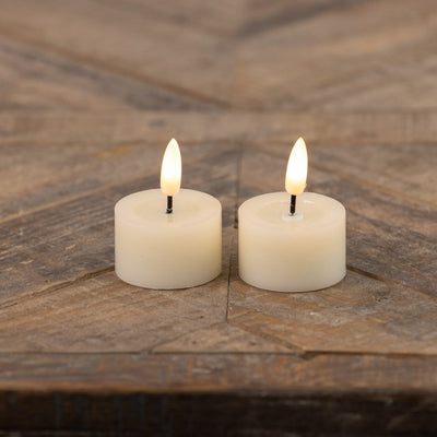 3D Flame Cream Tealight Candles with Melting Effect – Set of 2 - Primitive Star Quilt Shop