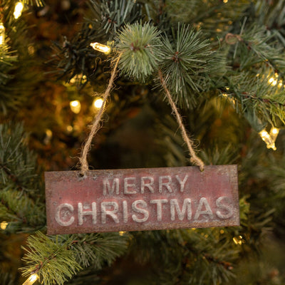 Red Merry Christmas Ornament - Primitive Star Quilt Shop