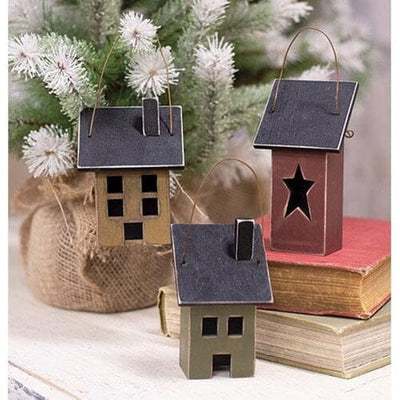 Saltbox House Ornaments - Set of 3 - Primitive Star Quilt Shop