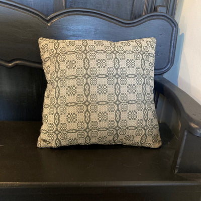 Saratoga Green and Linen Woven Pillow 16" - Primitive Star Quilt Shop