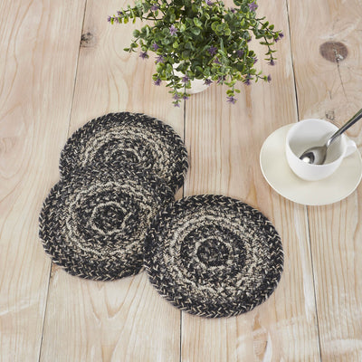 Sawyer Mill Black Braided Trivet 8" - Set of 3 - Primitive Star Quilt Shop