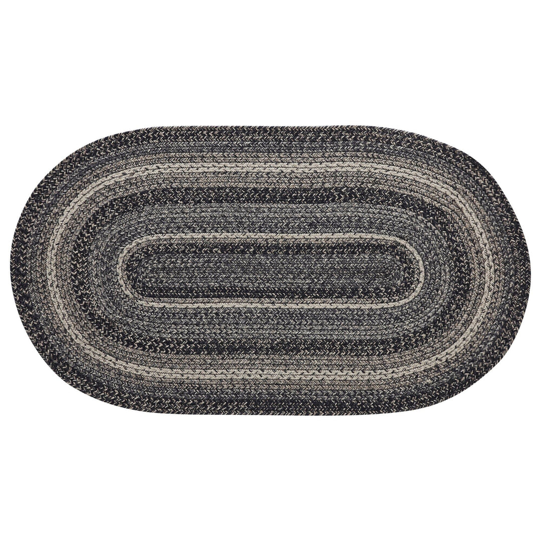 Sawyer Mill Black Oval Braided Rug 27x48