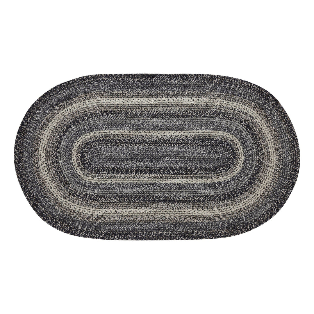Sawyer Mill Black Oval Braided Rug 36x60