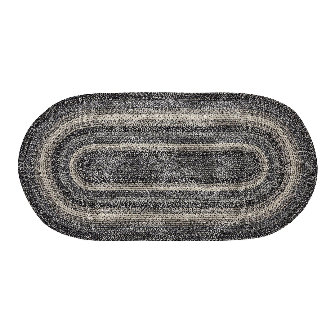 Sawyer Mill Black Oval Braided Rug 36x72