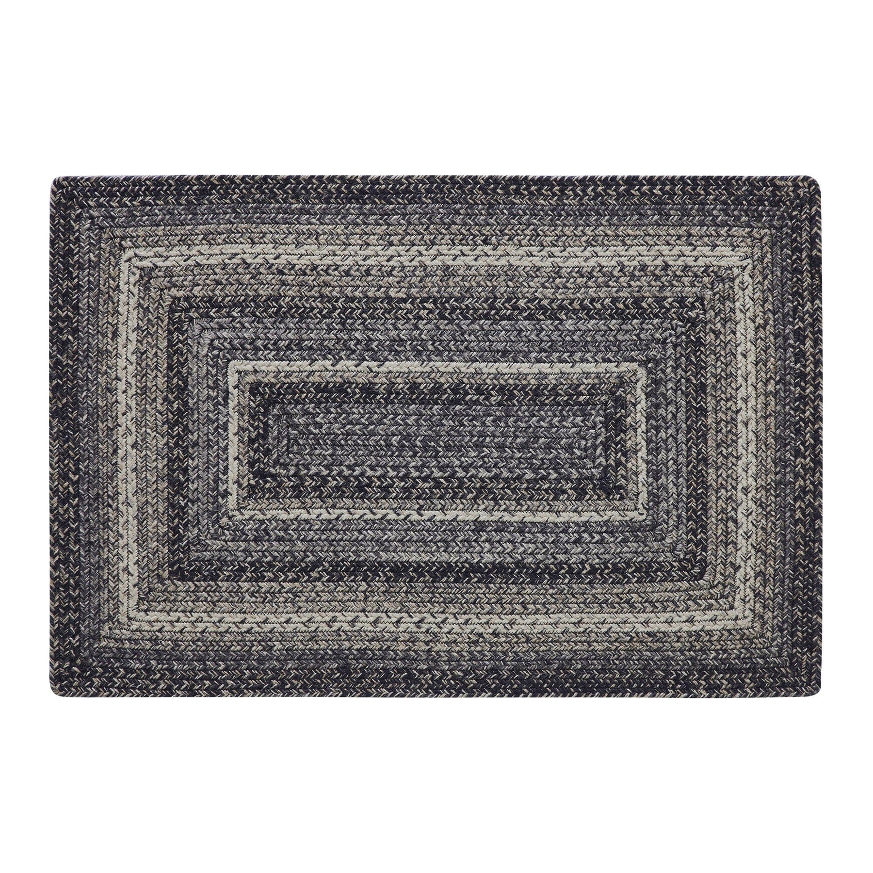 Sawyer Mill Black Rectangle Braided Rug 24x36