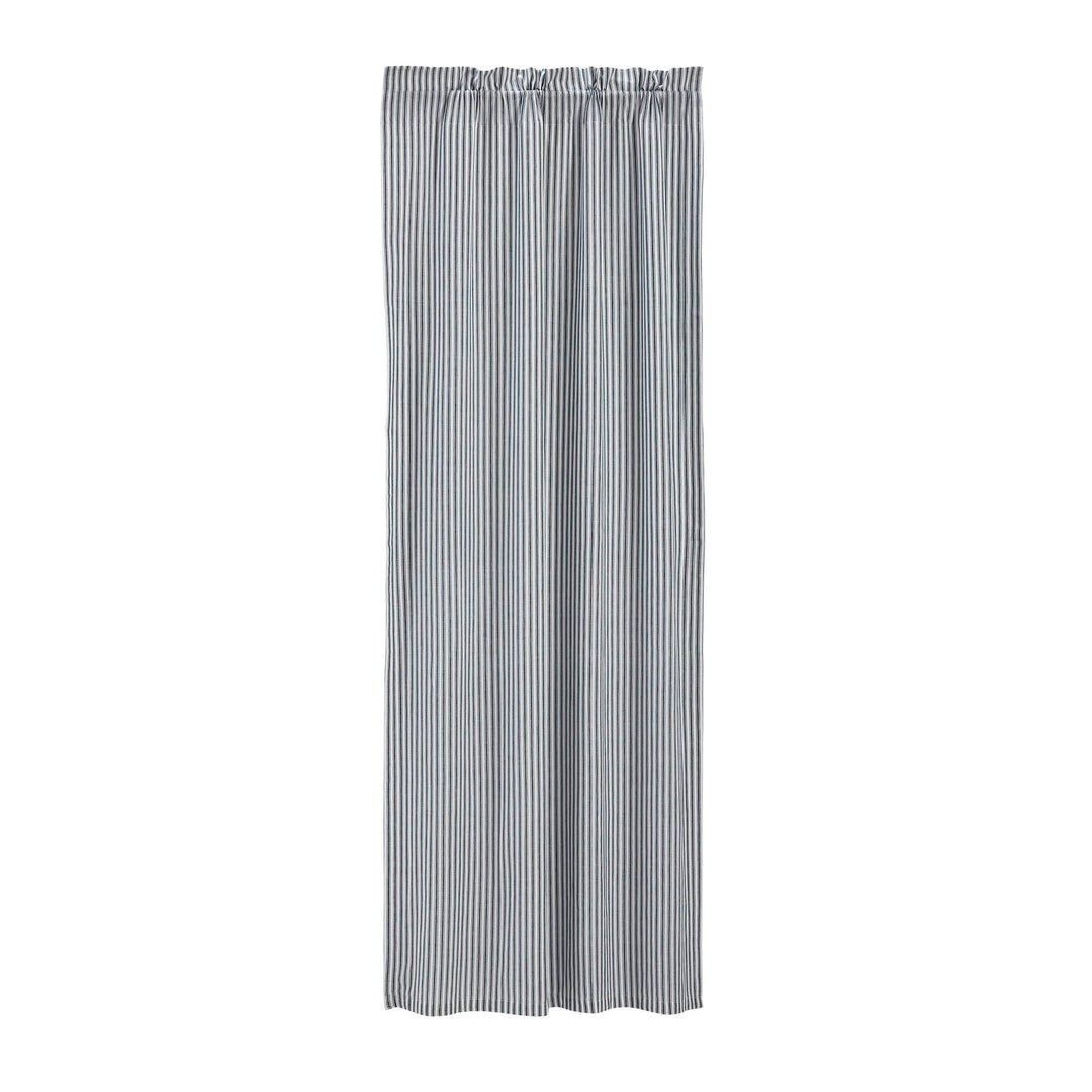 VHC Sawyer Mill Blue Ticking Stripe Blackout Single Panel Curtain 84
