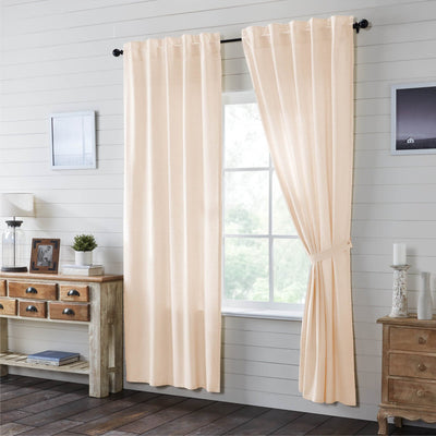 Simple Life Flax Natural Lined Panel Curtains 96" - Primitive Star Quilt Shop