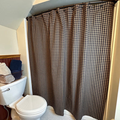 Sturbridge Navy Shower Curtain - Primitive Star Quilt Shop