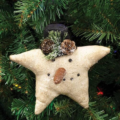 Vintage Snowman Star Ornament - Primitive Star Quilt Shop