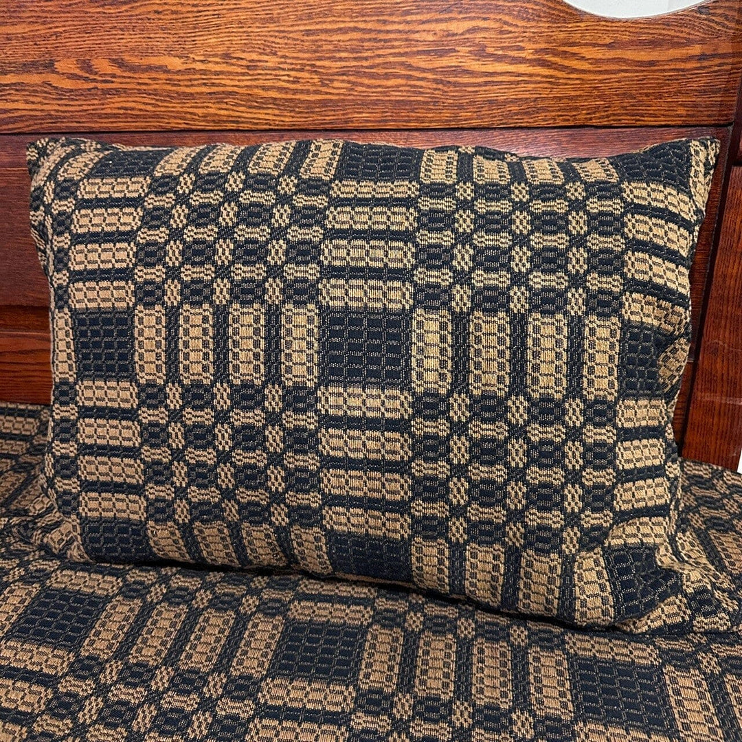 Pine Creek Westbury Black and Mustard Woven Standard Sham 20x29