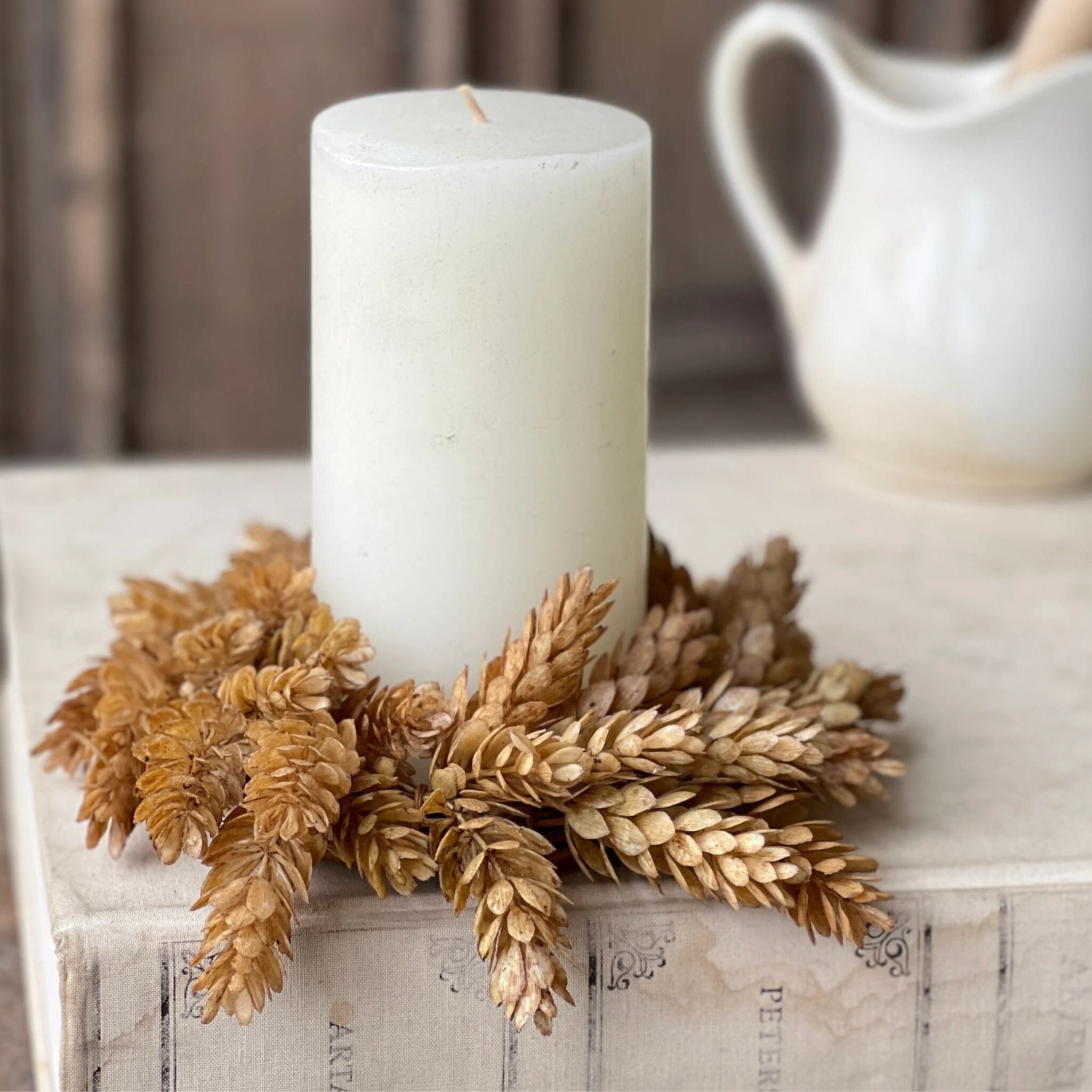 Lancaster and Vintage Wheat Hops Candle Ring - 8