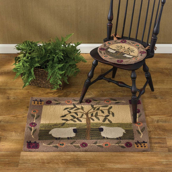 Willow-and-Sheep-Hooked-Rug-