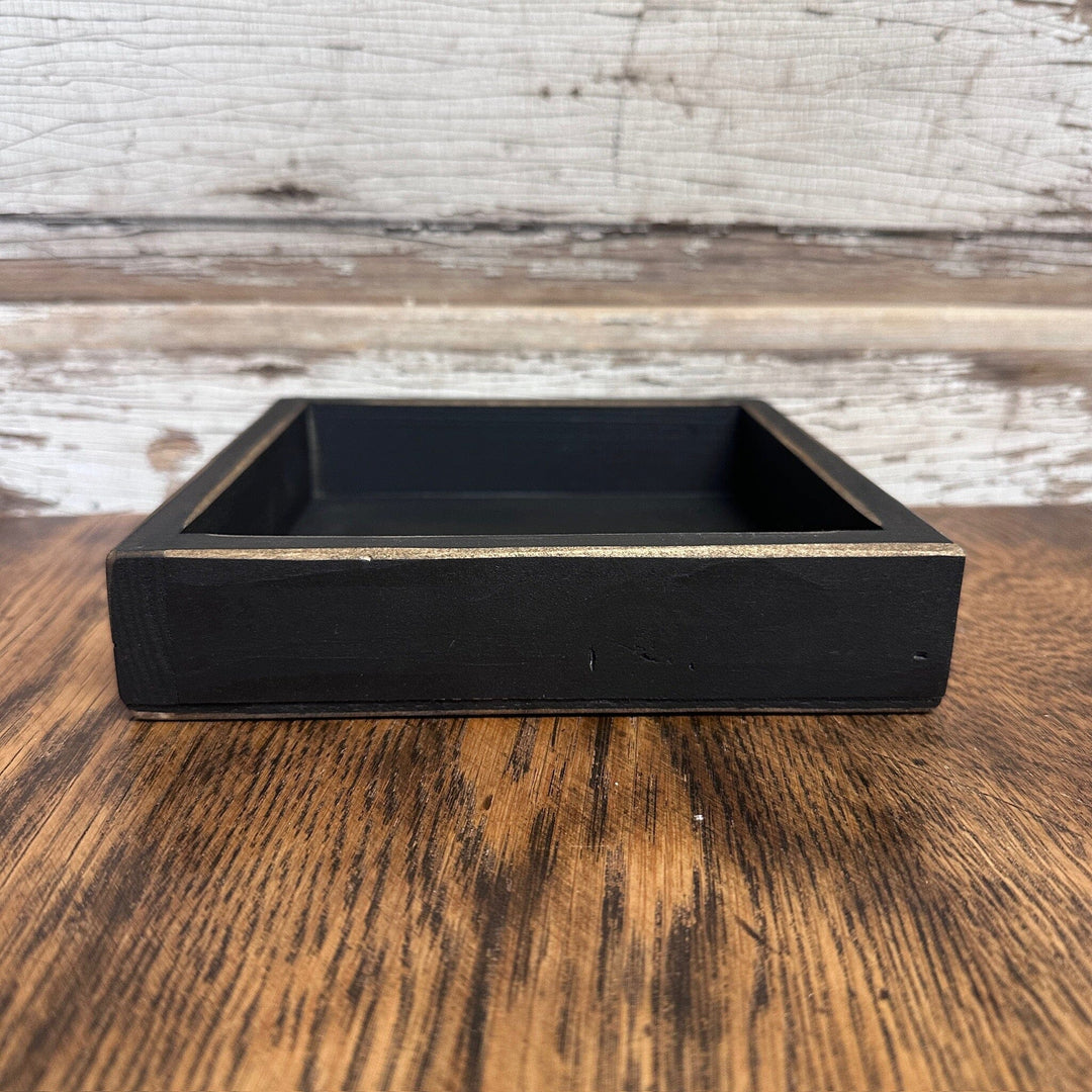 Black Flat Wood Box