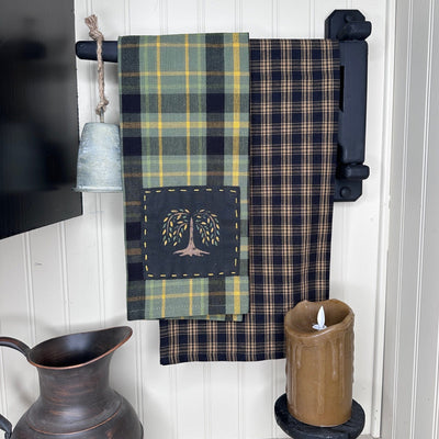 Handmade Black Wood Tea Towel Crane 14 3/4" - Primitive Star Quilt Shop