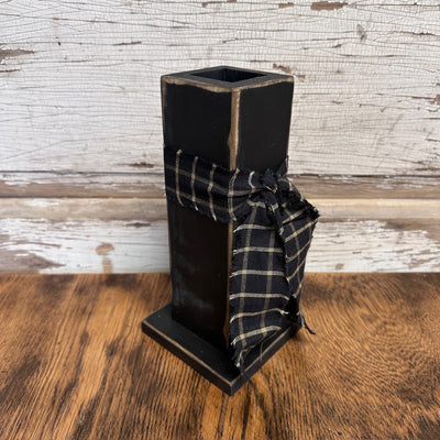 Black Tall Wood Vase - Primitive Star Quilt Shop