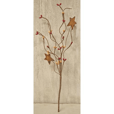 Burgundy and Gold Pip & Star Pick - 12" - Primitive Star Quilt Shop