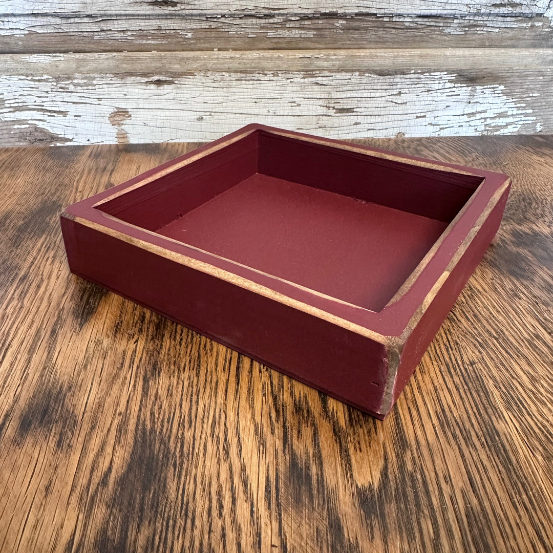 Burgundy Flat Wood Box