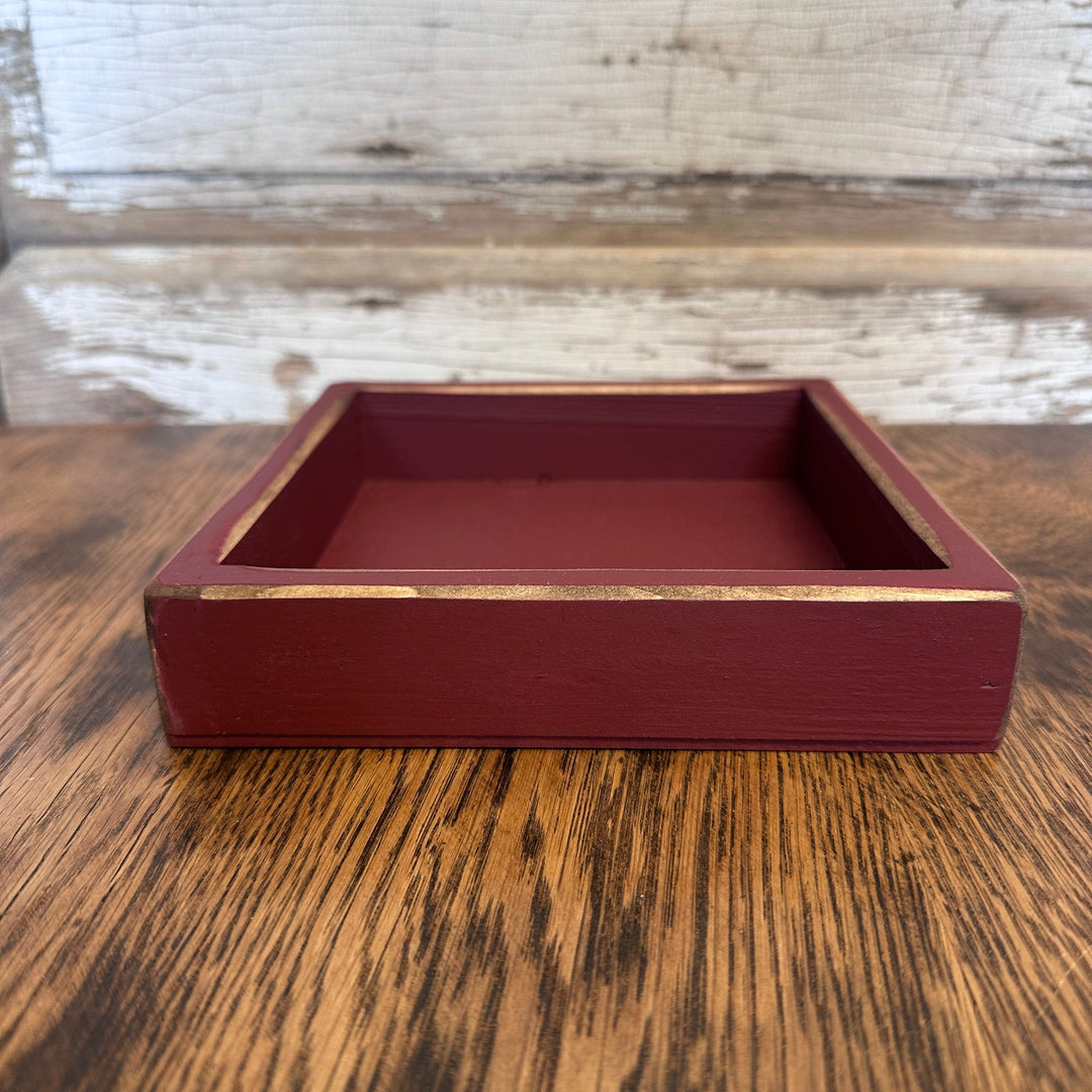 Burgundy Flat Wood Box