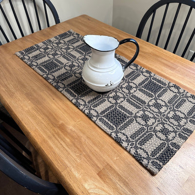 Cambridge Black and Tan Woven Table Runner 32" - Primitive Star Quilt Shop