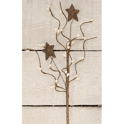 Ivory Pip Berry & Star Pick - 12" - Primitive Star Quilt Shop