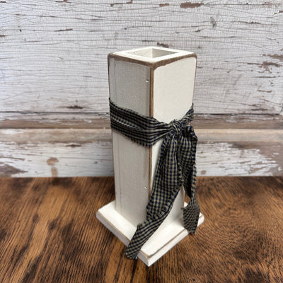 Ivory Tall Wood Vase - Primitive Star Quilt Shop