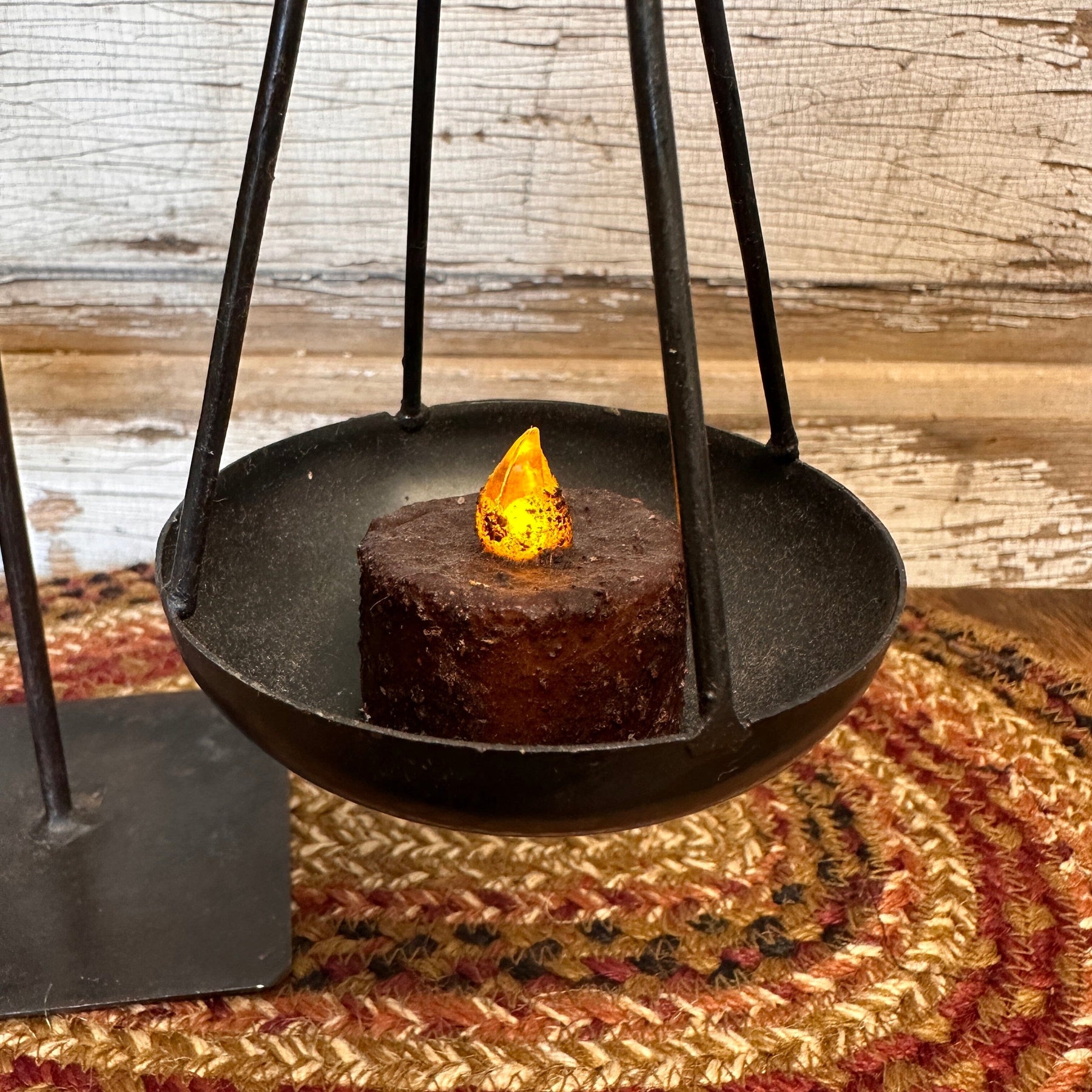 CWI Gifts Burnt Mustard Dripped Battery Timer Candle - 4" Tall X 3" Wide, 6-Hour Auto Timer, Battery Operated (AAA, Not Included)