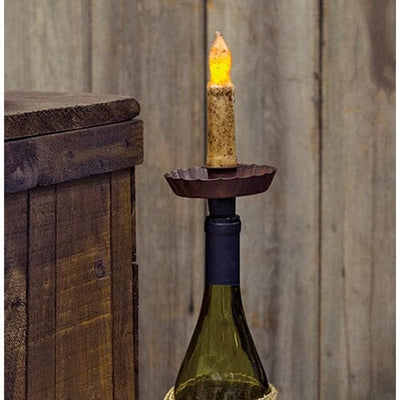 Rustic Fluted Taper Holder Bottle Insert - Primitive Star Quilt Shop