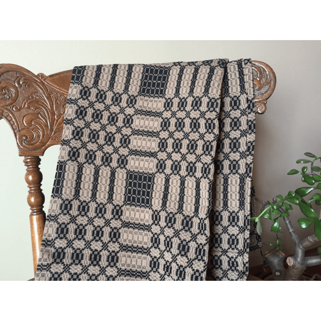 Pine Creek Westbury Black and Tan Woven Throw