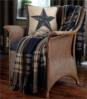 Sturbridge Black Woven Throw - Primitive Star Quilt Shop