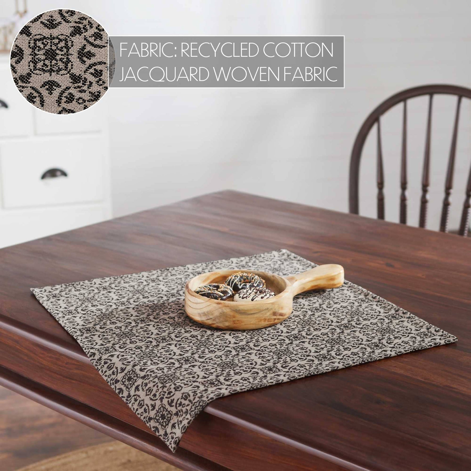 Table Topper Name Custom House Black Woven Table Topper 20x20