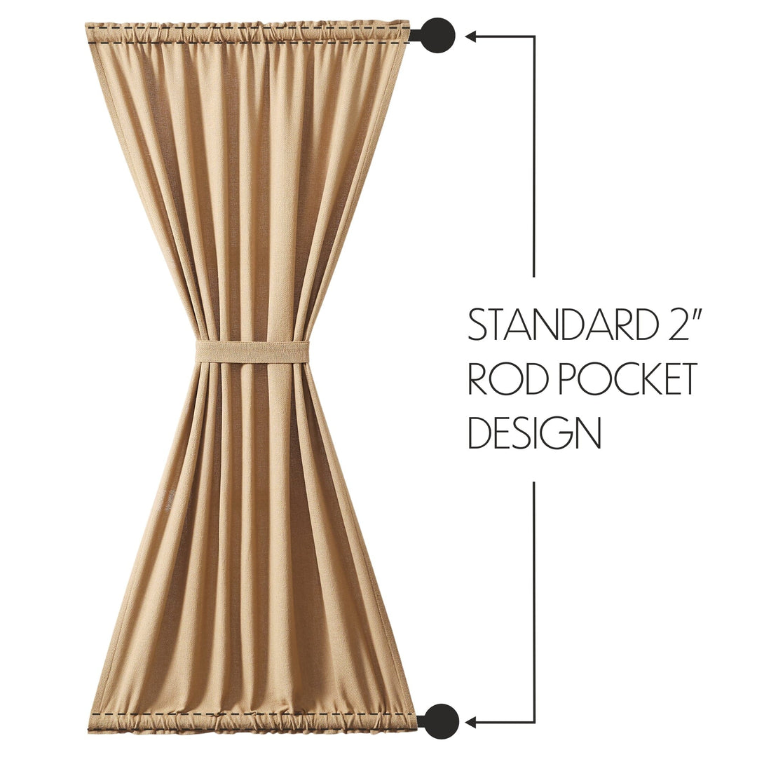 Burlap Natural Unlined Door Panel Curtain 72