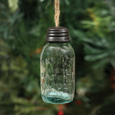 3 1/2" Hanging Mason Jar Ornament - Primitive Star Quilt Shop