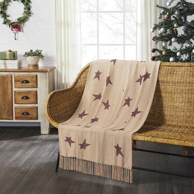 Gable Primitive Star Woven Throw - Primitive Star Quilt Shop