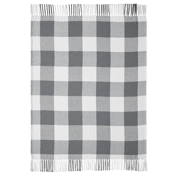 Grey buffalo check blanket outlet
